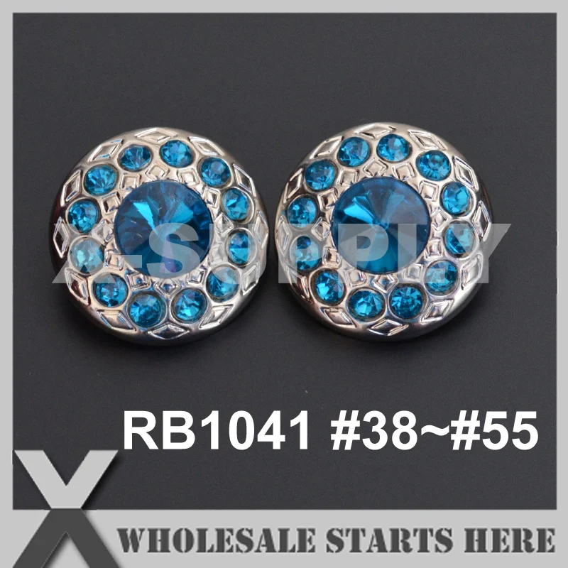 

Color Option: RB1041 #38~#55 /Free Shipping Round Acrylic Diamond Button for Clothing,Flower Center/Silver Base