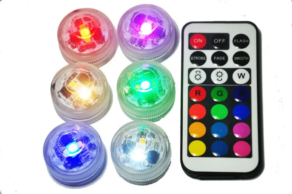 

20*Replaceable CR2032 Battery Powered Waterproof mini Submersible LED Light with Remote Controller For Party Vases Decoration