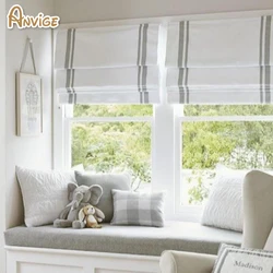 Modern 100% cotton fabric,diy roman shade, custom shades, linen window blinds, handmade roman shades