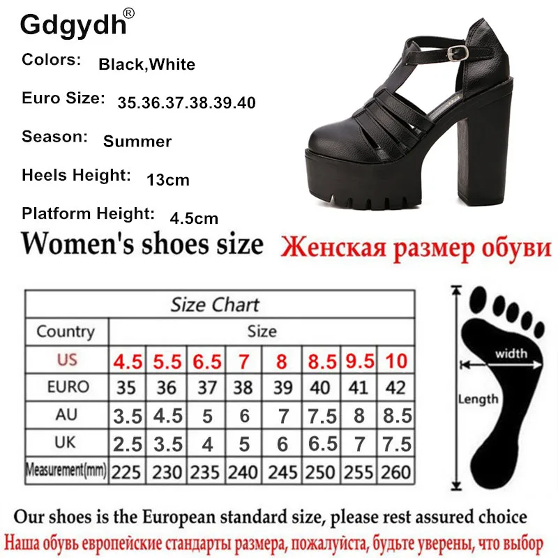 Gdgydh Hot Selling Summer Fashion High Platform Sandals Women Casual Ladies Shoes China Black White Roman Ankle Buckle Strap