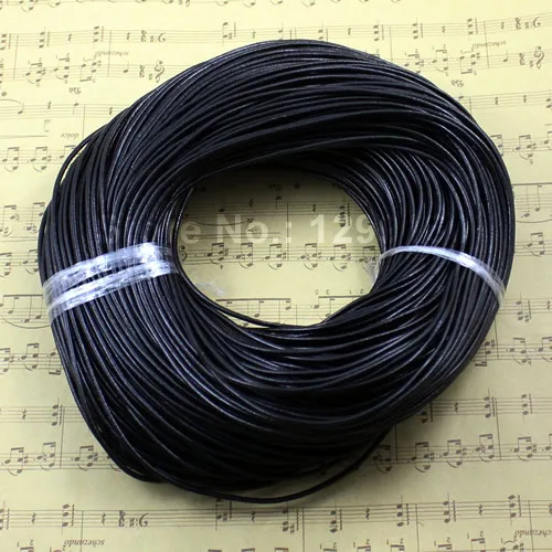 20meters/lot 2mm genuine round cow leather cord jewelry cord for necklace bracelet DIY jewelry accessories K01761