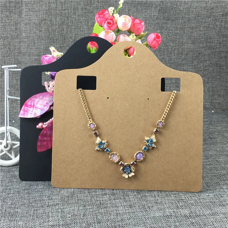 Classic Retro Matching Necklace Earring Cards Sets large Size Beautiful Workmanship Kraft Paper Simple Style 18x18cm 50Pcs/Lot