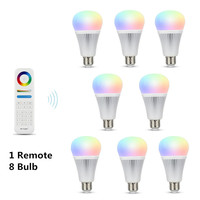 AC110 220V 9W E27 Mi Light RGB+CCT LED Intelligent light Bulb 2.4G RF Remote Wireless WiFi Control RGB+White+Warm white LED Lamp