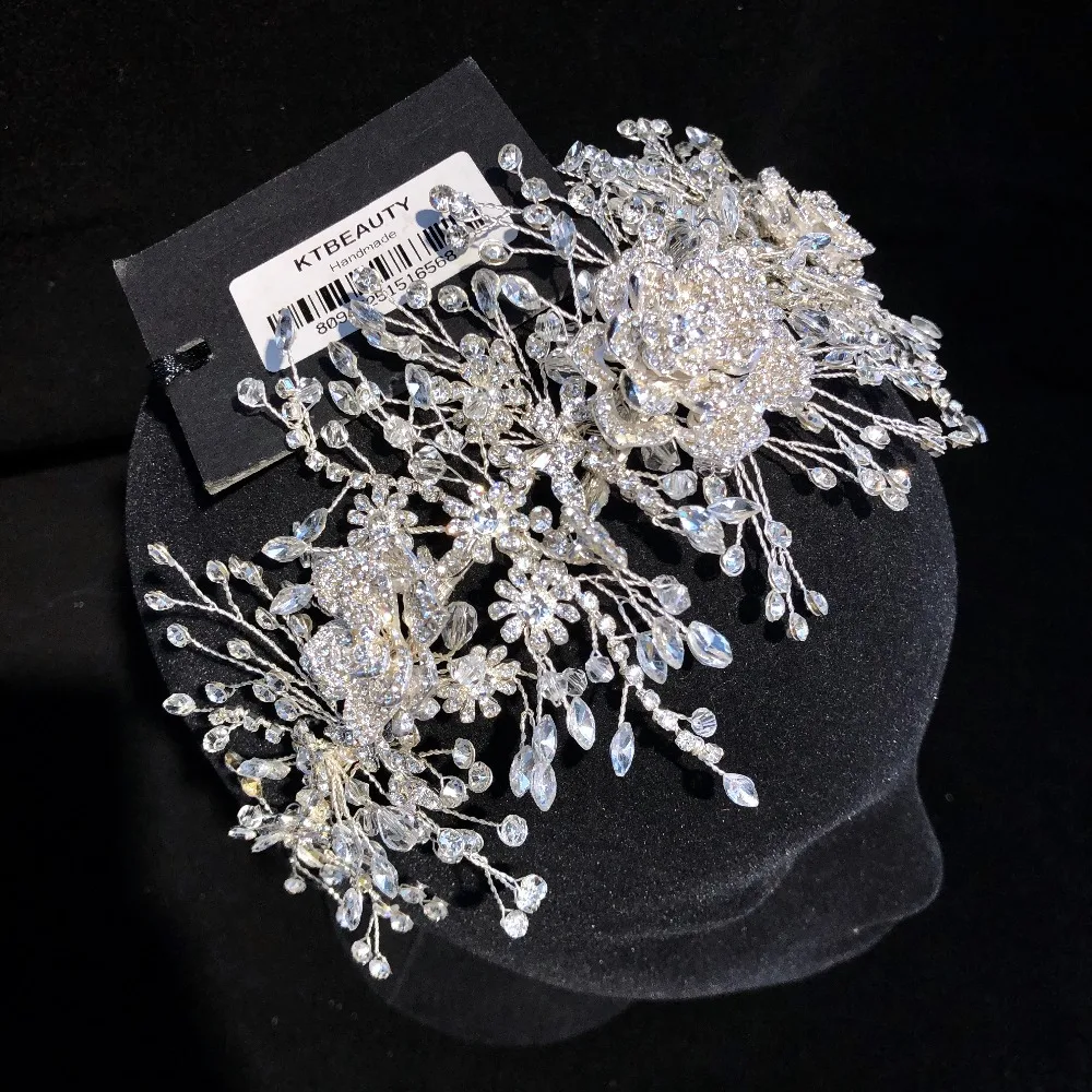 KTBEAUTY-دبوس شعر من سبيكة القصدير الكريستالية للنساء ، أربطة رأس ، ملابس شعر ، مجوهرات شعر ، إكسسوارات ، موضة ، عصرية ، تصفيات #4