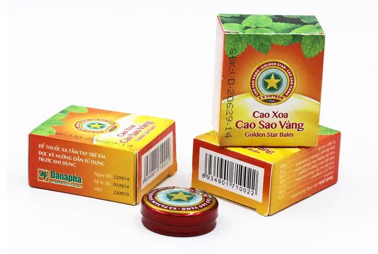 10pcs 4g Golden Star Balm Ointment For Headache Dizziness Insect Stings Heat