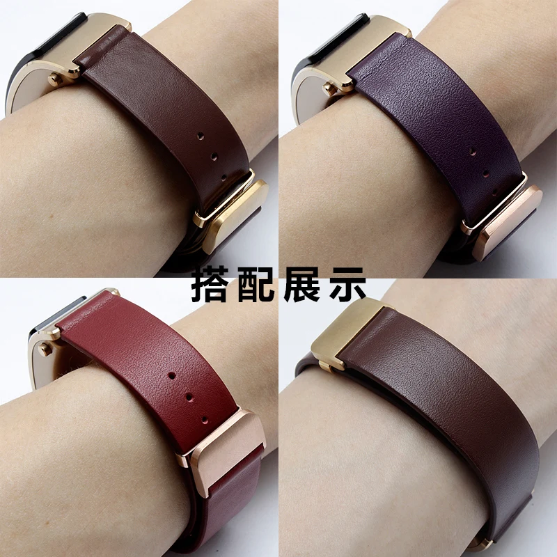 Hot Sale Blue Purple Leather Strap Fit Huawei B3 Replacement Genuine Leather Wristband Deployment Buckle Smart Watch Accessories