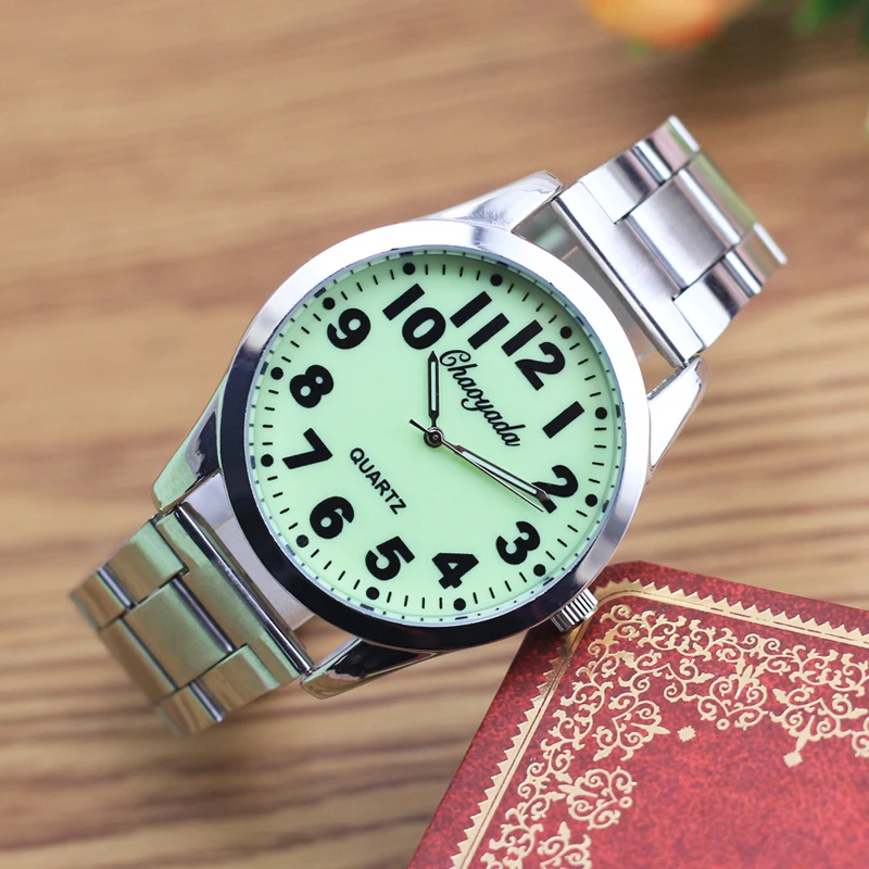 Reloj de mano luminoso para hombre, cronógrafo de cuarzo de lujo, resistente al agua, militar, de acero inoxidable, para negocios, 2024