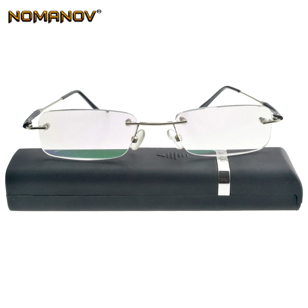 Business Rimless Frameless Ultra-light Portable Blue Light Blocking Reading Glasses +0.75 +1 +1.25 +1.5 +1.75 +2 +2.25TO+4