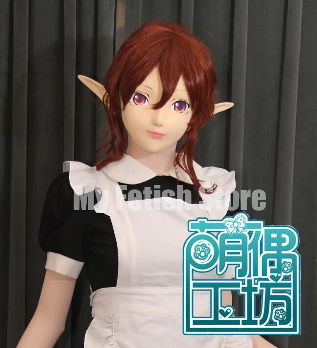 

(KM11122) Super Quality Handmade Female Resin Half Face Long Ears Elf Mask Cosplay Kigurumi Mask Crossdresser Doll