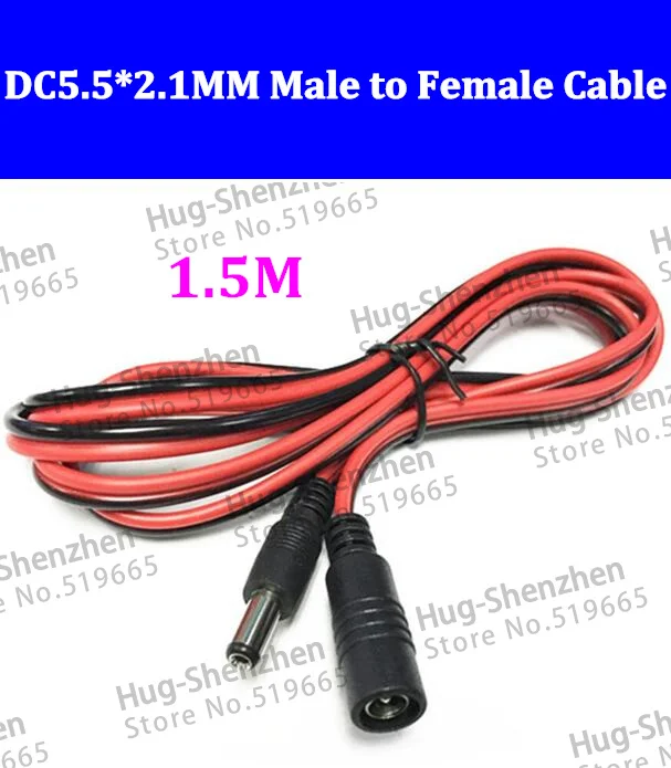 

16AWG 12V DC5.5 * 2,1 мм удлинитель DC 5,5*2,1 Штекерный кабель 1.0mm2 провод для мониторинга/роутера/транспортного средства