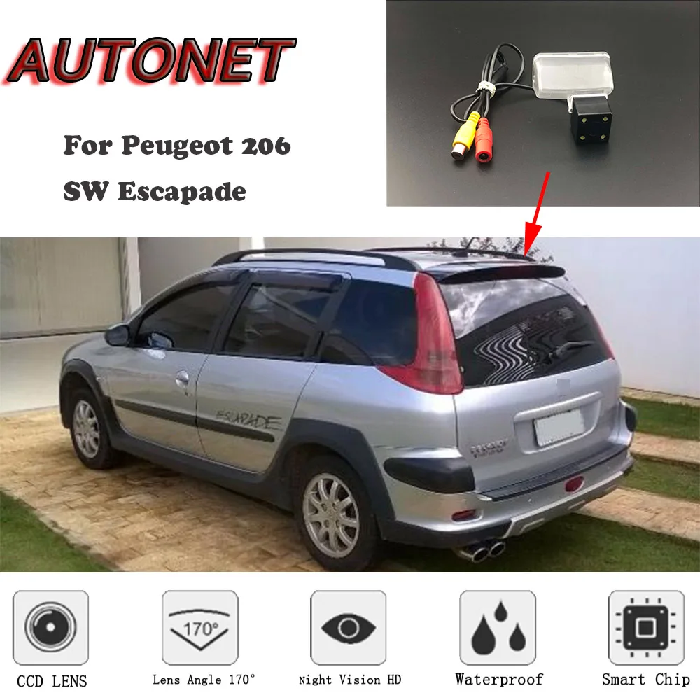 

AUTONET HD Night Vision Backup Rear View camera For Peugeot 206 SW Escapade CCD/license plate Camera