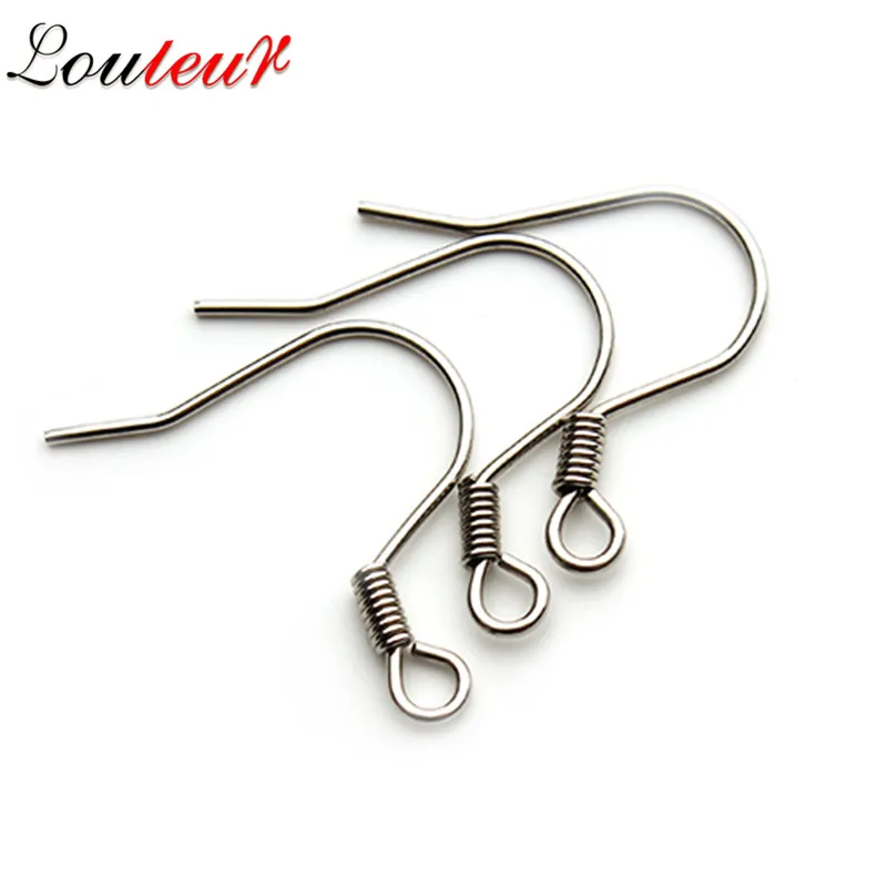 

LOULEUR 50pcs/lot Stainless Steel Silver Color Ear Wire Hooks Earrings Wires Clasps Fittings For Diy Jewelry Making
