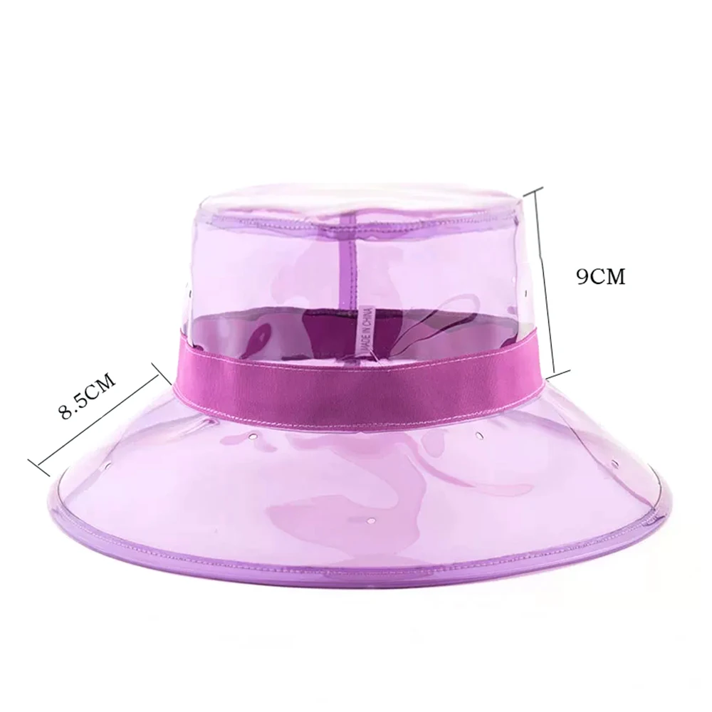 Fashion sun hat Bucket Hat Caps Women High Street Summer Beach Hat PVC Transparent Sun Visor Waterproof Rain Hat For Men Ladies