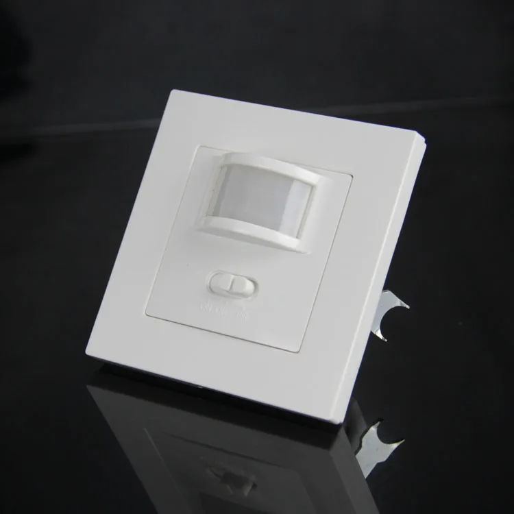 Hot sale  Wall mounted pir motion sensor 9m max induction distance 110-240V/AC infrared sensor 86-type switch