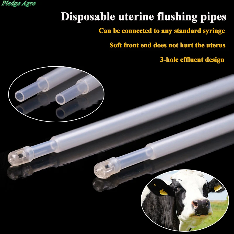 30PCS/3Bags Disposable Uterine Flushing Pipe Washing Cow Cattle Tube Drenching Catheter Soft Bossy Livestock Ranch Pasture Tools