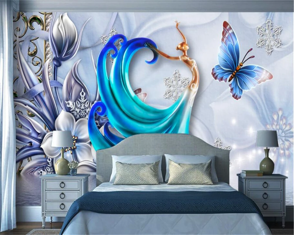 

Custom wallpaper beautiful ornate three-dimensional relief characters TV sofa background wall murals 3d wallpaper Beibehang