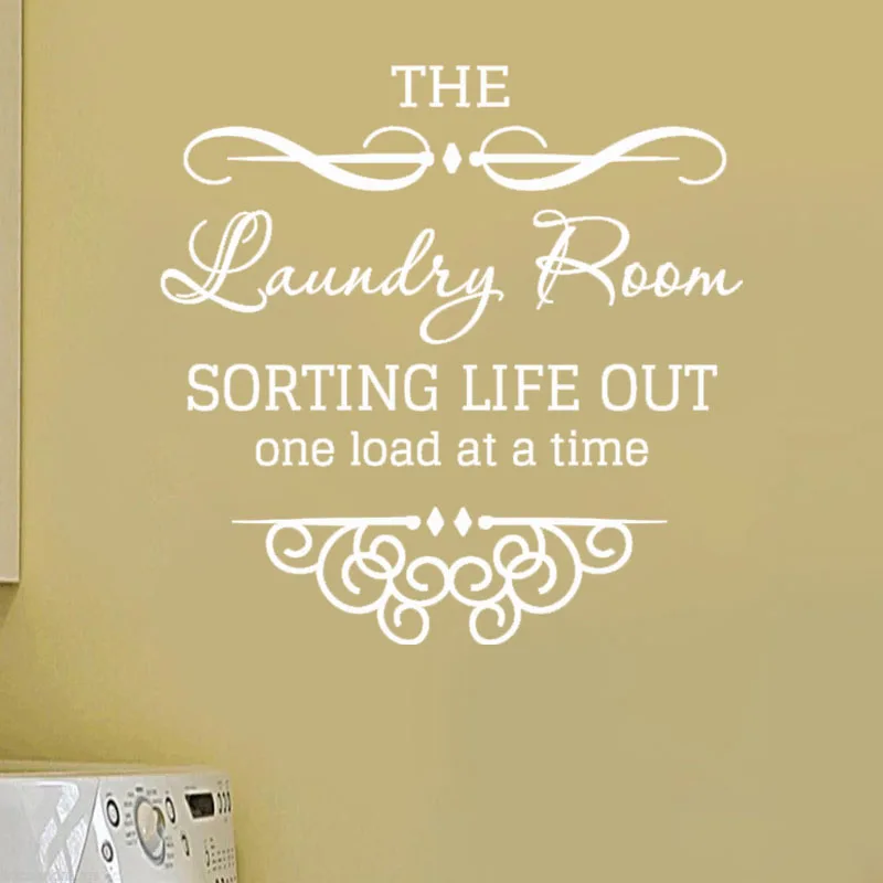 Sorting Life Out One Load At A Time Laundry Room Wall Sticker Home Decor Removable Wall Decals Art Murals Bathroom Decoration