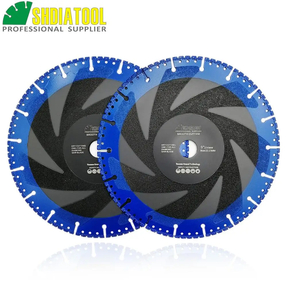 

DIATOOL 2pcs 230mm Vacuum Brazed Diamond Blade For All Purpose 9" Demolition Blade For Stone Iron Steel