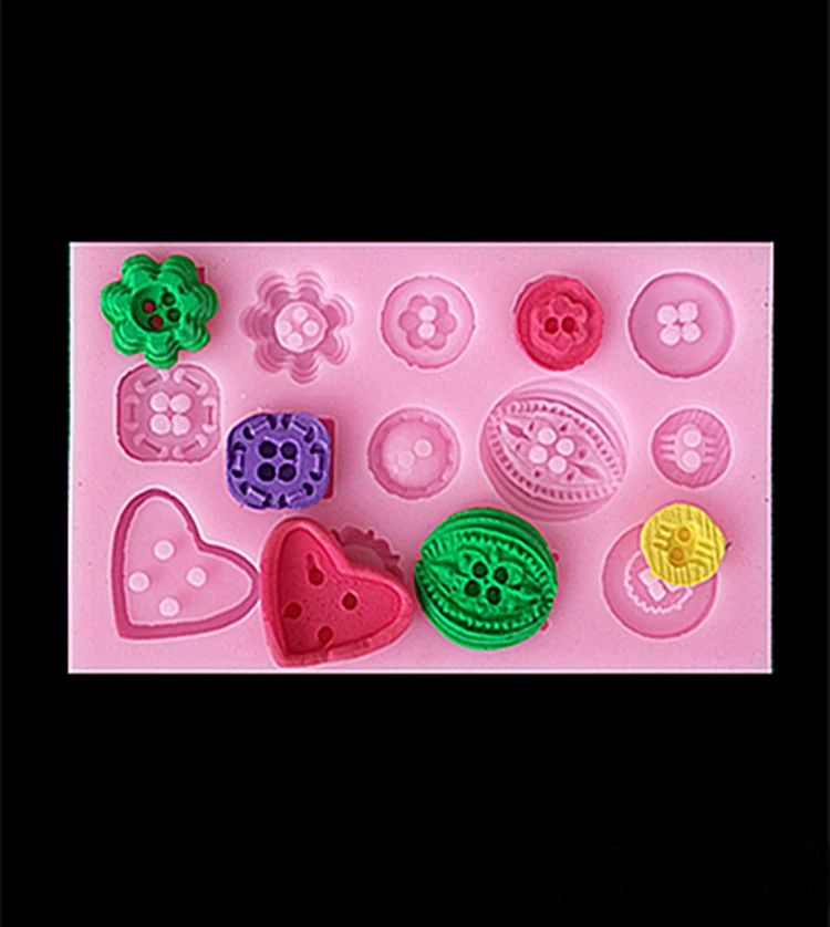 Luyou 1pcs DIY silicone cake molds cake decorating tools Buttons fondant mold chocolate mould kitchen cake tools FM327