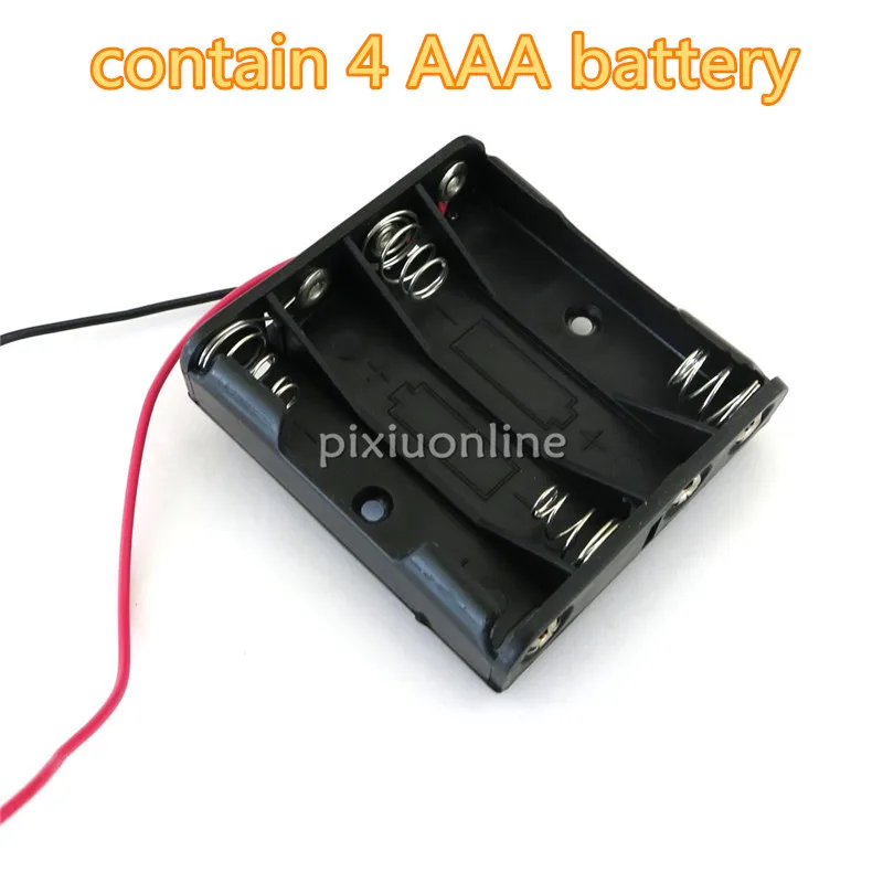 1pc J081 Contain 4 AAA 6V Battery Box Black Color Plastic Mini Model Making Parts Free Shipping Brazil Russia Canada