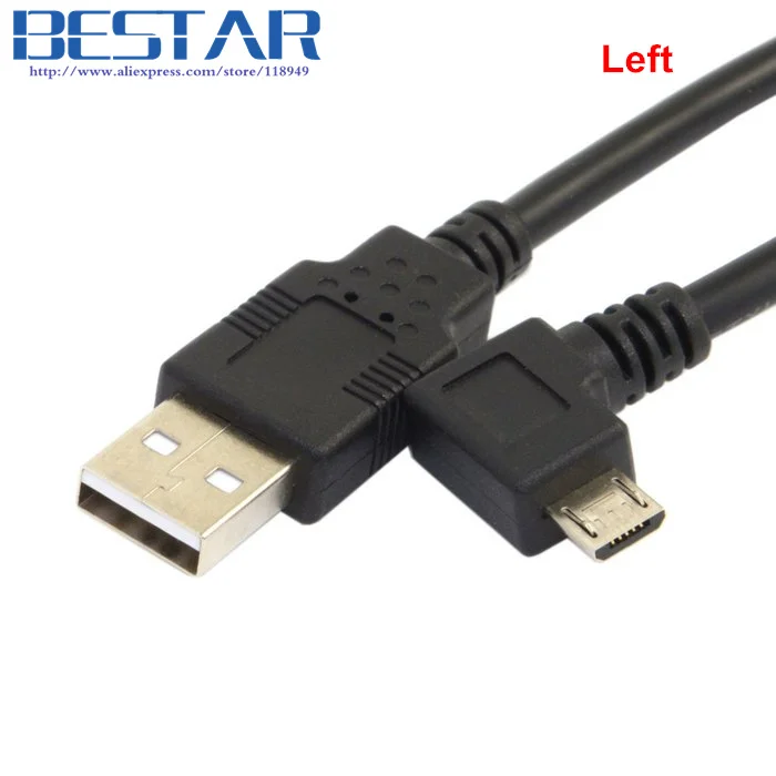 5m Left Angle & Right Angled 90 Degree Micro USB 2.0 5 pin Male to USB 2.0 Data Charge Cable 5 meters for  Tablet