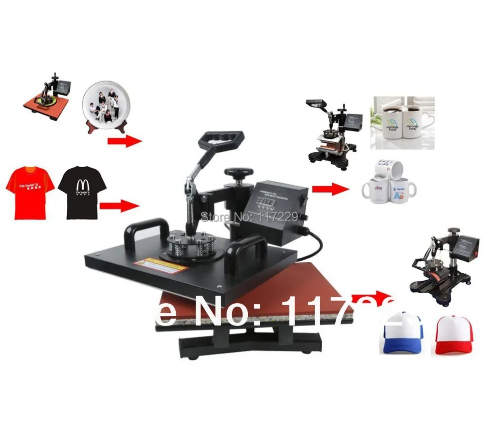 New Design Single Display 8 In 1 Heat Press Machine ,Mug/Cap/Plate/TShirt heat press,Sublimation printer,heat transfer machine