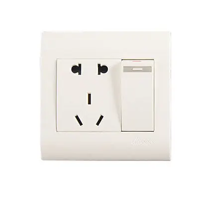 Universal 2 Pin + AU 3 Pin Socket Square Switch Plate