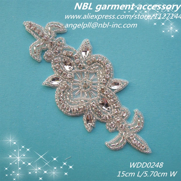 

(30 PIECES) Bridal beaded applique patch for wedding dress WDD0248
