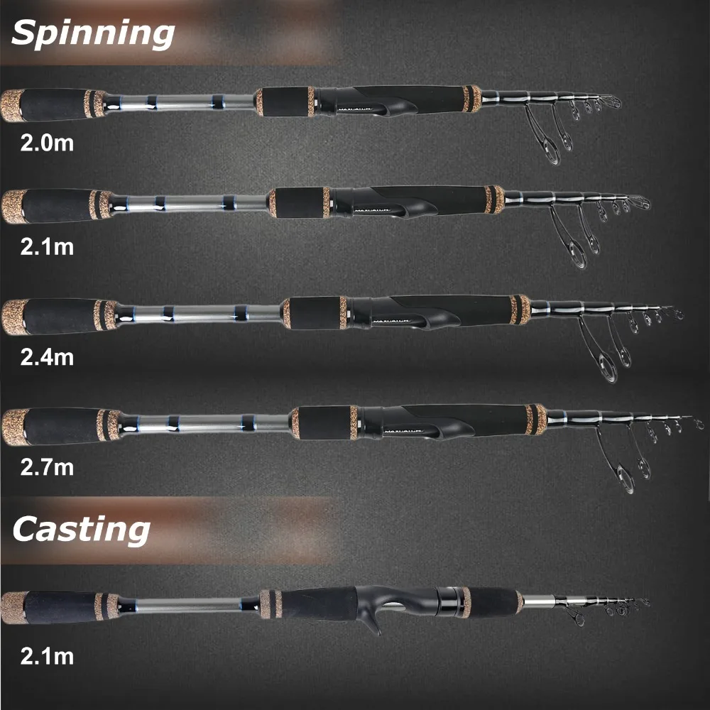 Maximumcatch 2.1M/2.4M Lure Weight 10-30g 15-40g Telescopic Spinning Fishing Rod For Lure Fishing