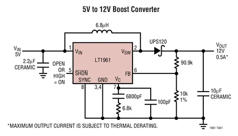 LT1961EMS8E LT1961IMS8E LT1961 LTQY - 1.5A, 1.25MHz 스텝 업 스위칭 레귤레이터