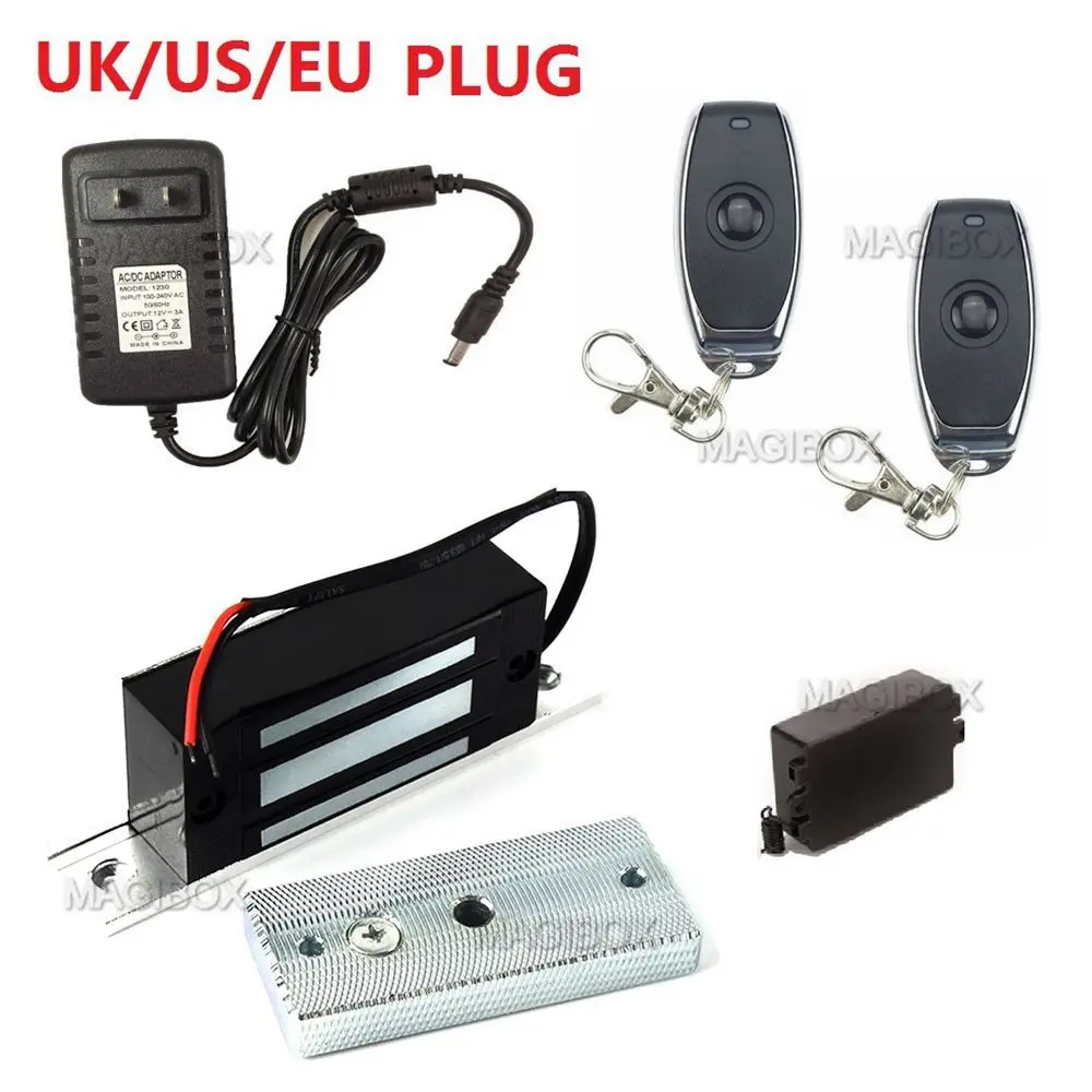 Remote Control 100lbs Embedded Magnetic Lock Mini 60KG Electromagnetic Lock + Remote Control + 12V Power Supply