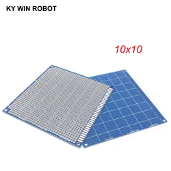 Placa de circuito impreso Universal para Arduino, prototipo de PCB de un solo lado azul, 10x10cm, 100x100mm, 1 unidad