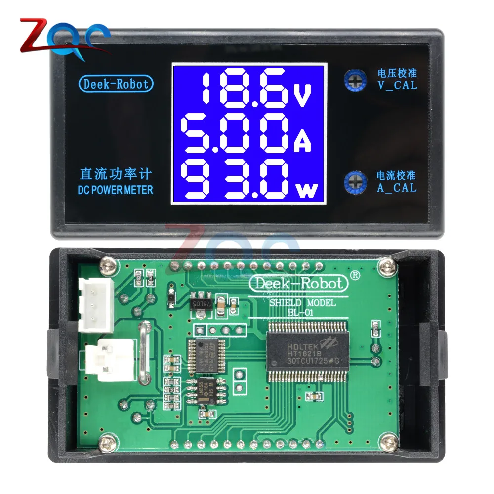 DC 0-50V 5A 250W LCD Digital Voltmeter Ammeter Wattmeter Voltage Current Power Meter Volt Detector Tester Monitor 12V 24V 36V