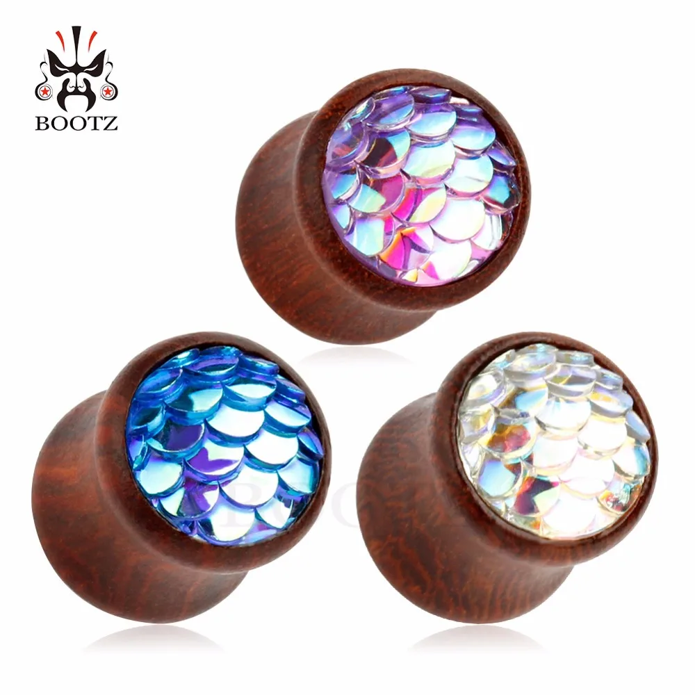 KUBOOZ piercing ear plugs wood tunnels body jewelry expander pair selling 2pcs lot gauges