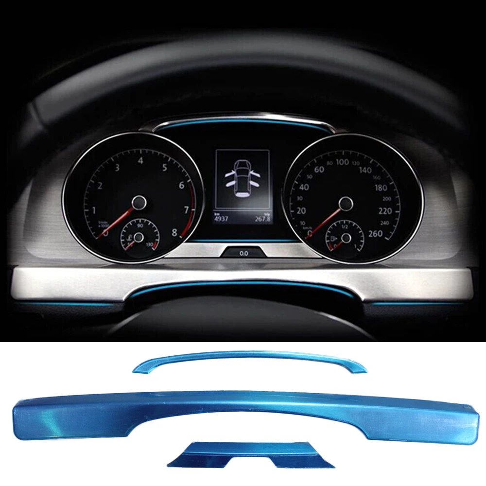 

For Volkswagen For VW Golf7 Golf 7 MK7 MK 7 Car Styling Cover Trims Stainless Steel dashboards Frame 3pcs Per Set