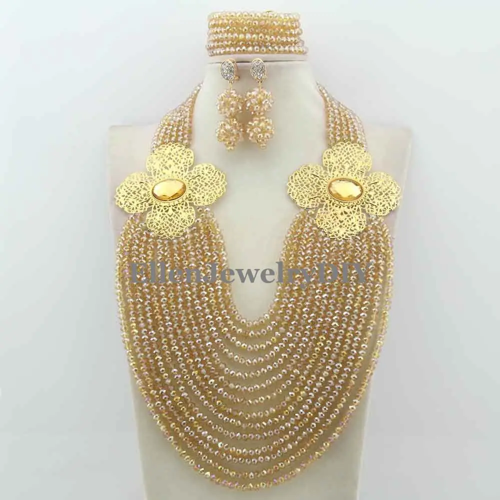 

Exclusive Statement Necklace African Beads Jewelry Sets Handmade Wedding Jewelry Set Womens Jewellery Set W12320