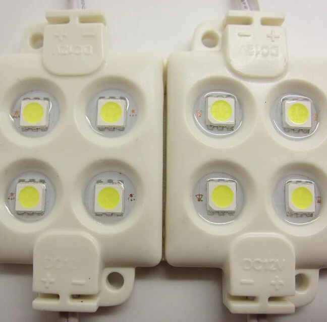 injection molding 5050 4LEDs/ piece led Modules Waterproof IP65 DC12V white/red/warm white/green/blue