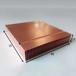 68*75*12mm Pure Copper Cooling fins finned DIY Lengthening or shortening Custom Cooling fin Heatsink