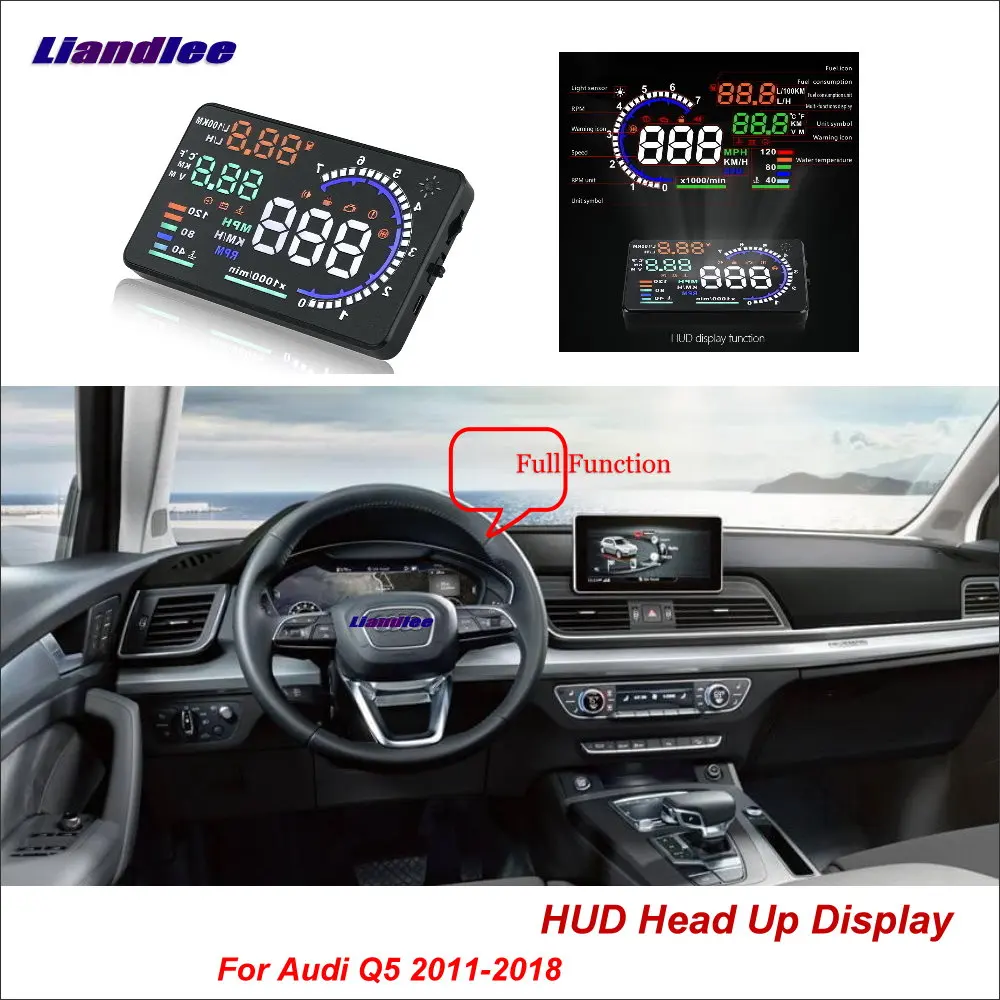 Car Head Up Display HUD For Audi Q5 2011-2018 Safe Driving Screen OBD II Speedometer Projector Windshield