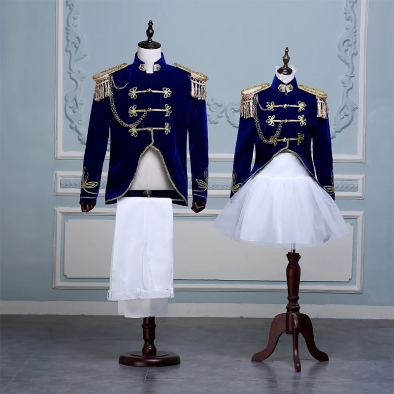 Shenrun Men Women Suits Military Uniforms Navy Dress Stage Costume Photo Studio Wear Wedding Party Prom Singer Performance Suit