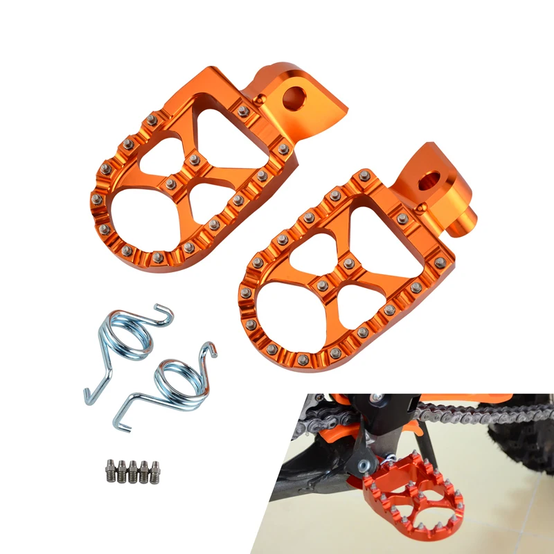 CNC Foot Pegs Footrests Footpeg Pins For KTM 200 250 300 350 390 400 450 500 501 530 XC-W XCF-W EXC EXC-F FREERIDE 250F/R 350