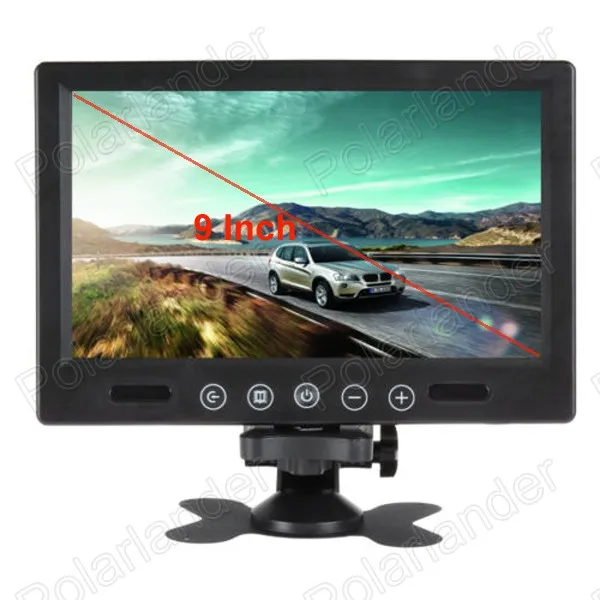 9 inch HD TFT LCD Digital  Car Monitor For Camera DVD reverse priority car monitor display 2-channel video input