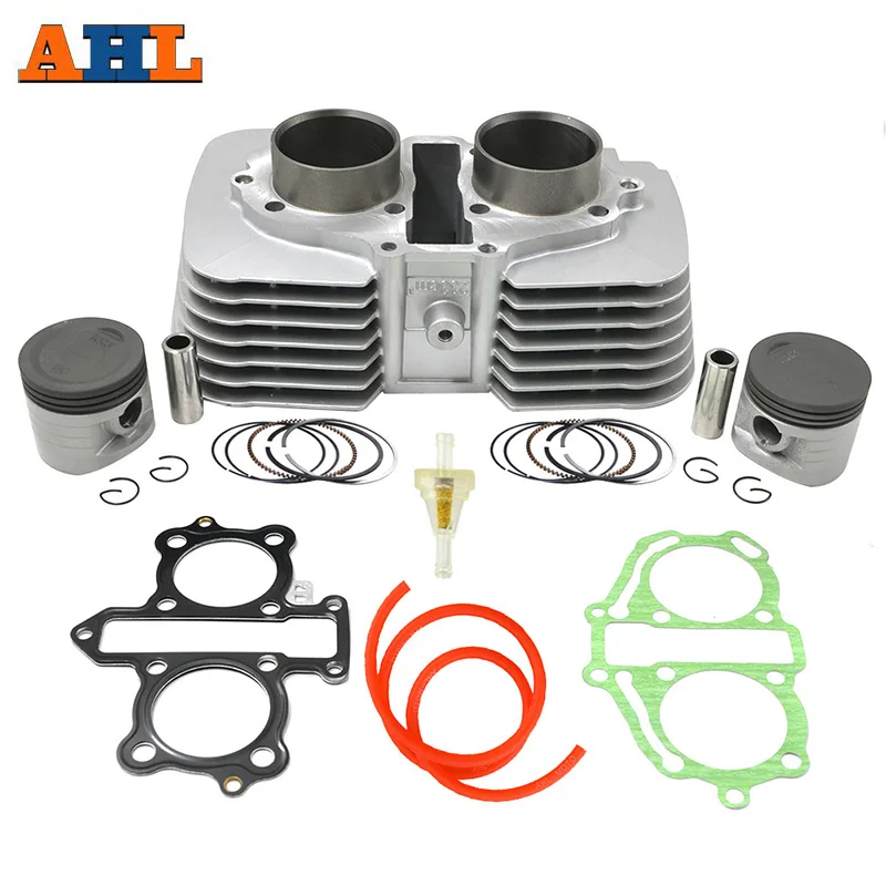 AHL 53mm Air Cylinder Block & Piston & Rings & Oil Tube & & Oil Fuel Filter Kit & Gasket Kit For Honda CA250 CMX 250 C Rebel