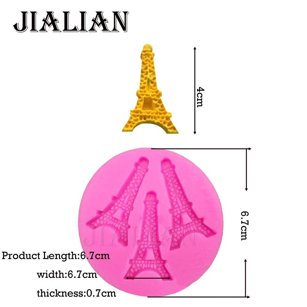 3 Hole Eiffel Tower chocolate Party cake decorating tools DIY baking cooking mould fondant silicone mold T0176