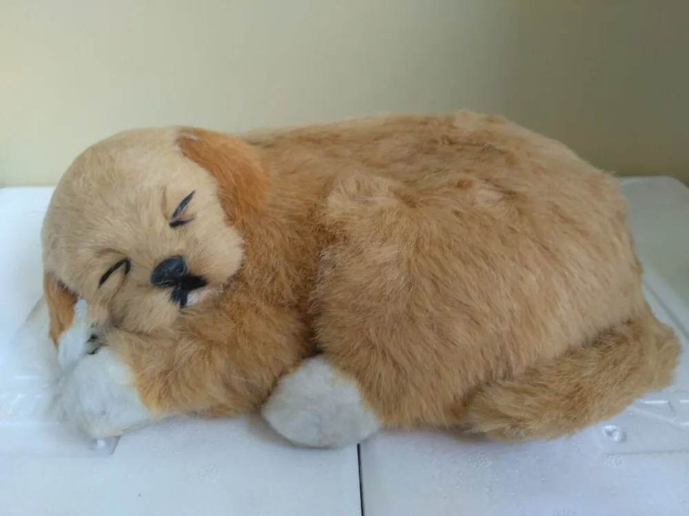 

large 25x8x16cm prone sleeping Golden Retriever dog model toy,polyethylene&furs handicraft home decoration gift a2244