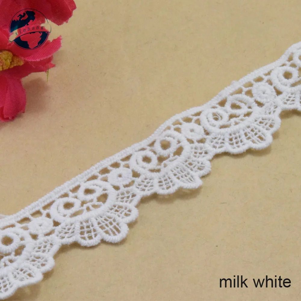 2.5cm width 100% Cotton embroid lace sewing ribbon guipure trim wedding lace DIY dolls diy sewing Accessories african lace#3290