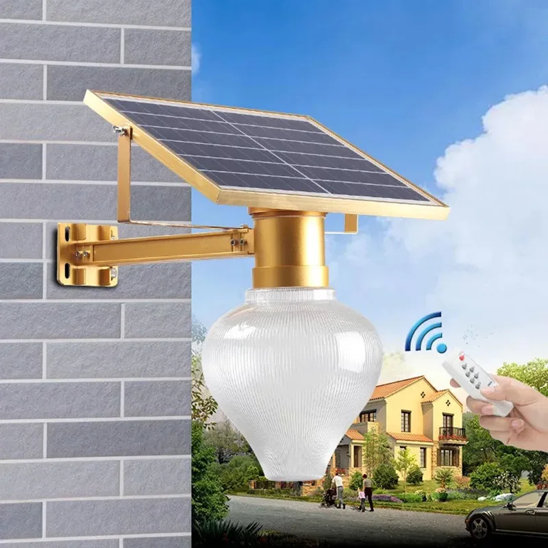 

HAWBOIRRY Remote control LED 50W Wall Outdoor Sports Sensing Apple Peach Garden Villa Street Outdoor Golden Solar Street Light