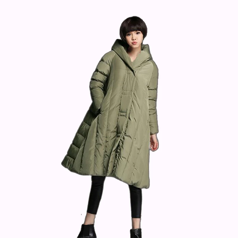 2024 Fashion thicken&Longer women\'s down plus size jacket large hem parkas 7XL outwear warm coat 90% white duck down