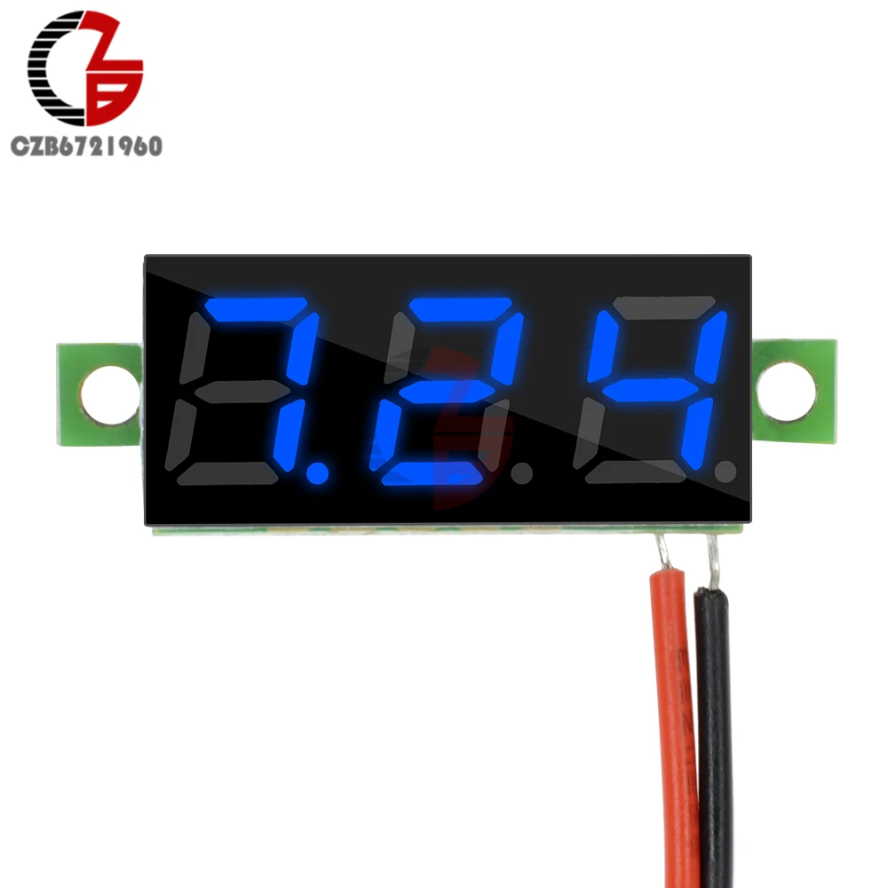 0.28 inch DC 12V Mini LCD Digital Voltmeter Voltage Meter Panel Car Motorcycle Volt Tester Detector Monitor Battery Indicator