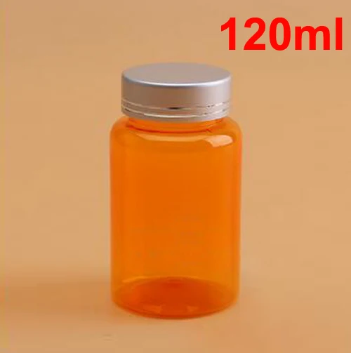 (100PCS/Lot) 120CC/120ML Translucent Orange Color Plastic Bottles, Pill Capsule, Capsule Bottle, Empty Packing Bottle, Scew Cap